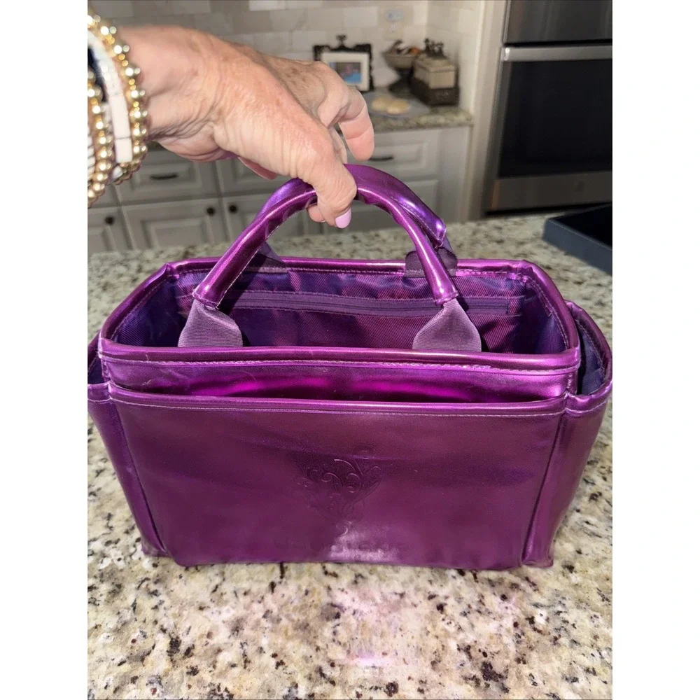 Younique Bright Hot‎ Pink Magenta Fuchsia Make-Up Organizer Bag Purse • VGUC‼